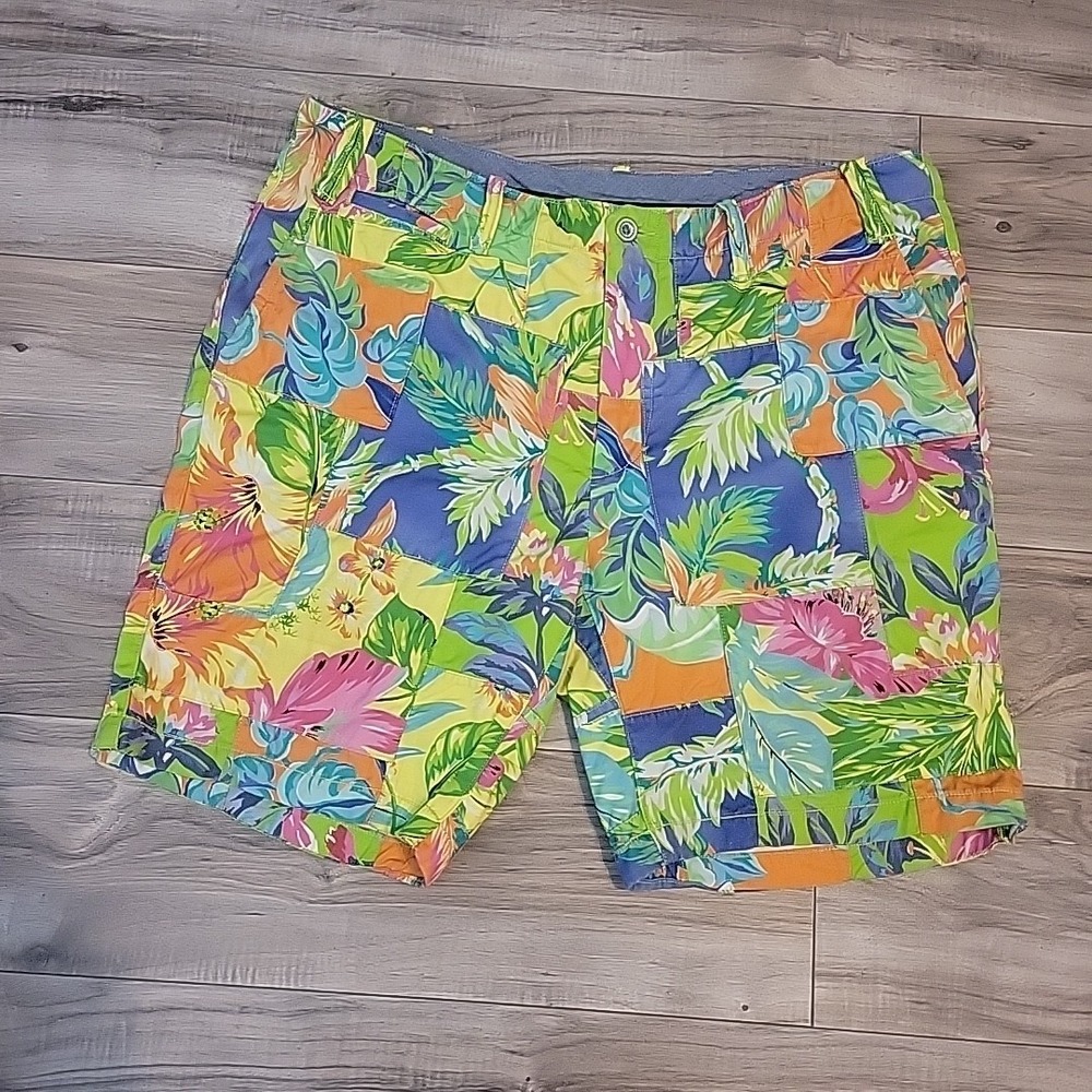 Polo Ralph Lauren Hawaiian Patchwork Shorts Mens 36 Floral Multicolor Chino